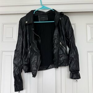 Elodie Black Leather Motorcycle Jacket